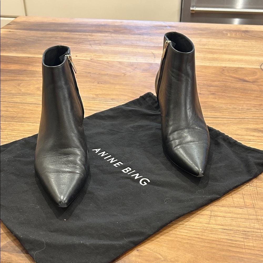 Anine Bing Sleek Black Ankle Booties